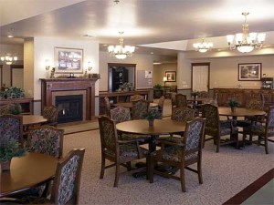 Photo of the beautiful dinning room at Library Terrace Assisted Living in Kenosha WI